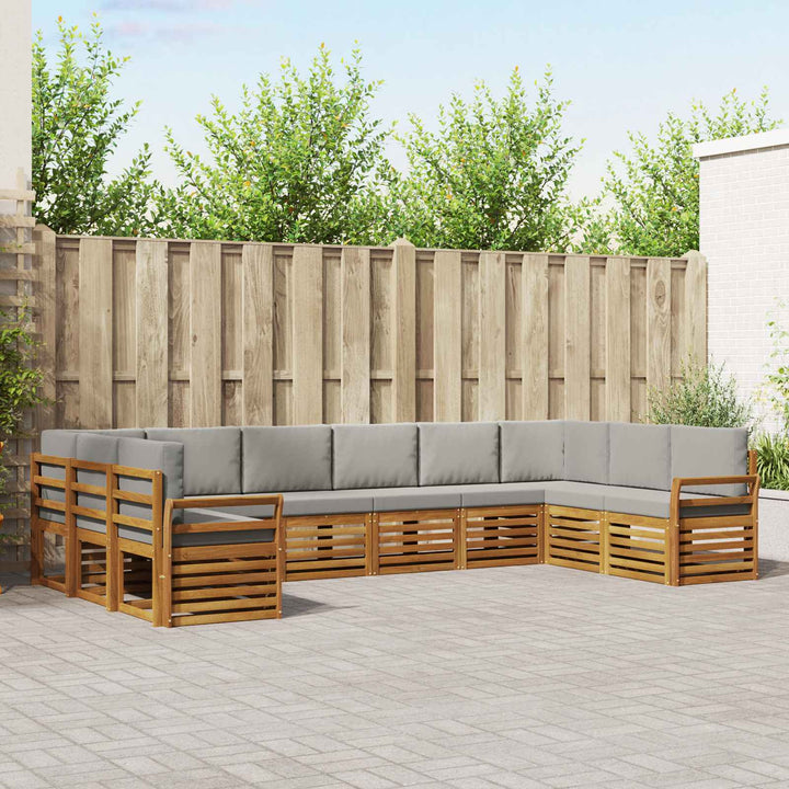 Sektionalsofa sæt med pude 10 pcs Naturlig og Lys Grå