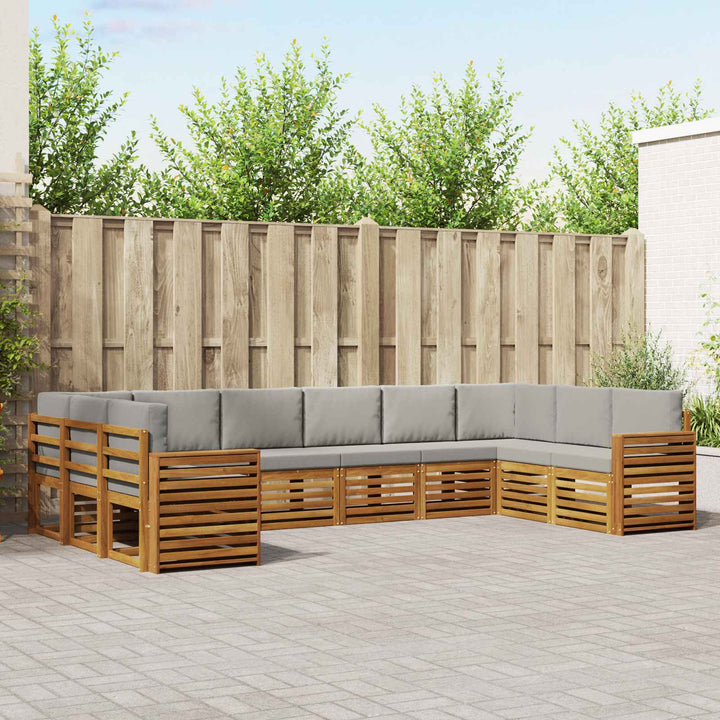Sektionalsofa sæt med pude 10 pcs Naturlig og Lys Grå