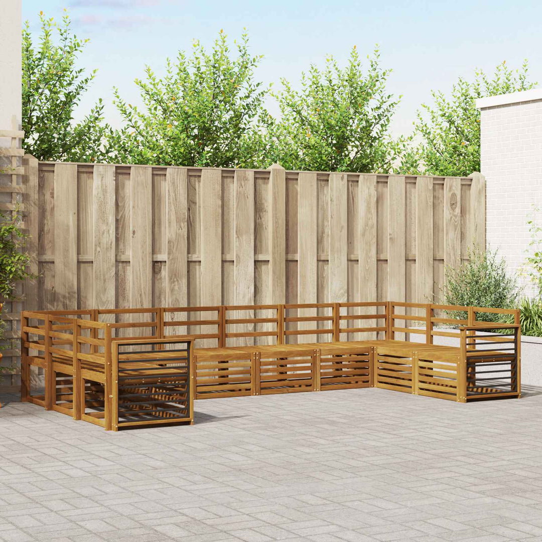 Sofasæt 10 pcs Naturfarvet Massivt Akacietræ