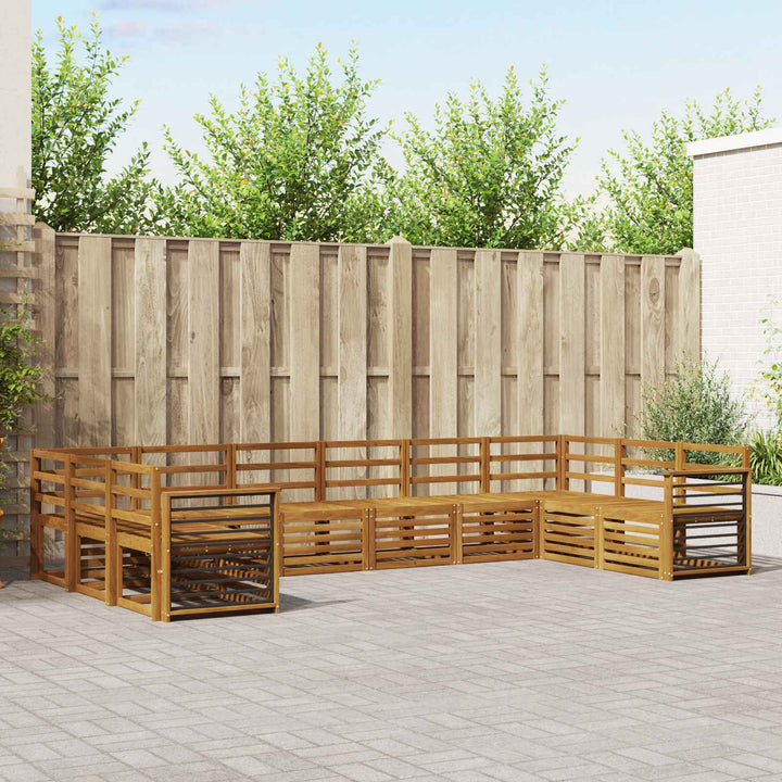 Sofasæt 10 pcs Naturfarvet Massivt Akacietræ