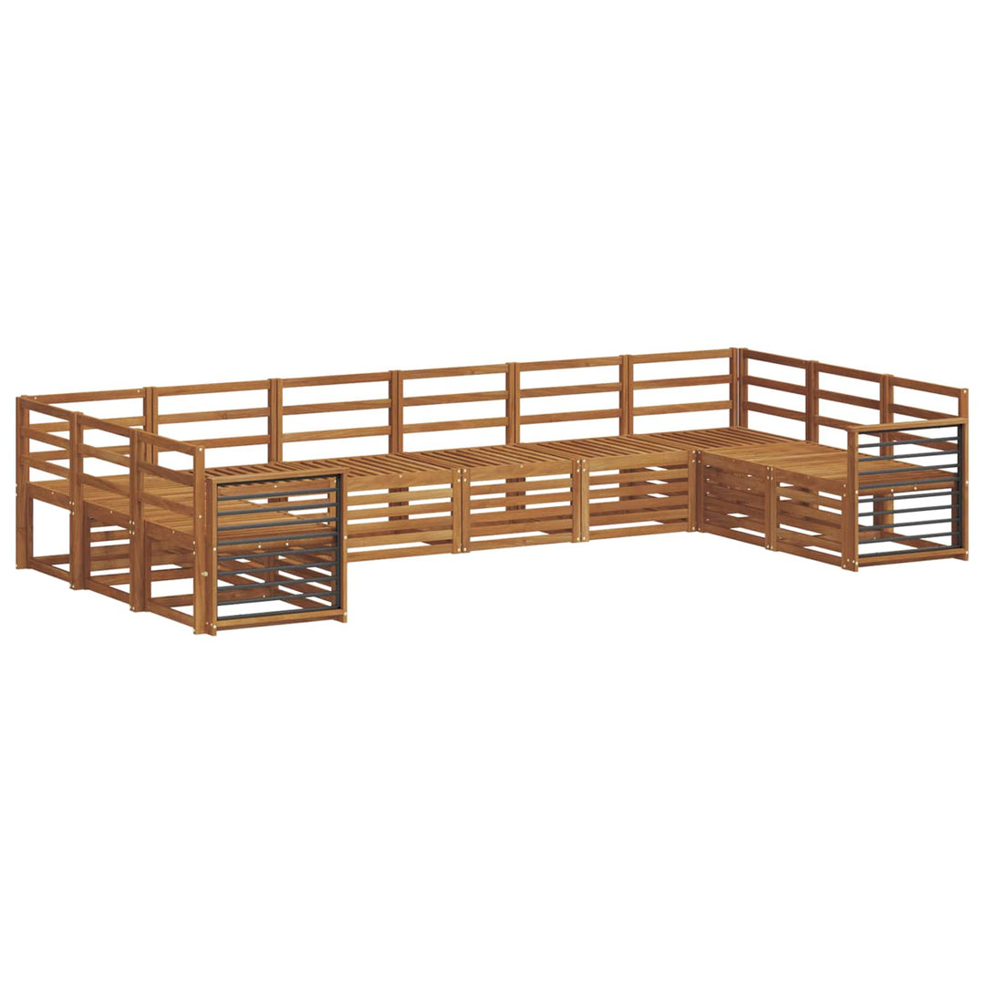 Sofasæt 10 pcs Naturfarvet Massivt Akacietræ