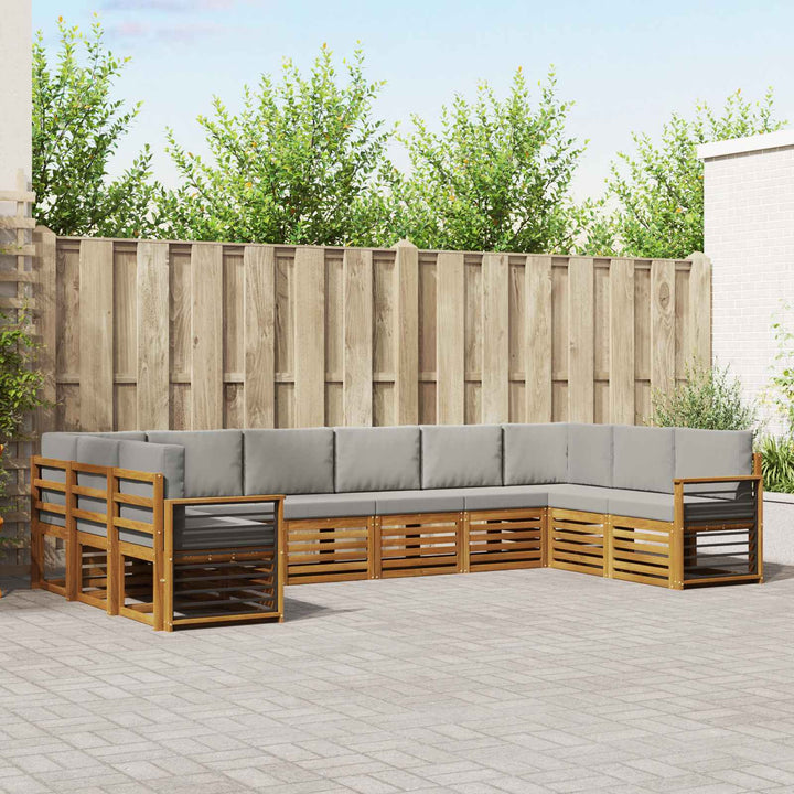 Sektionalsofa sæt med pude 10 pcs Naturlig og Lys Grå
