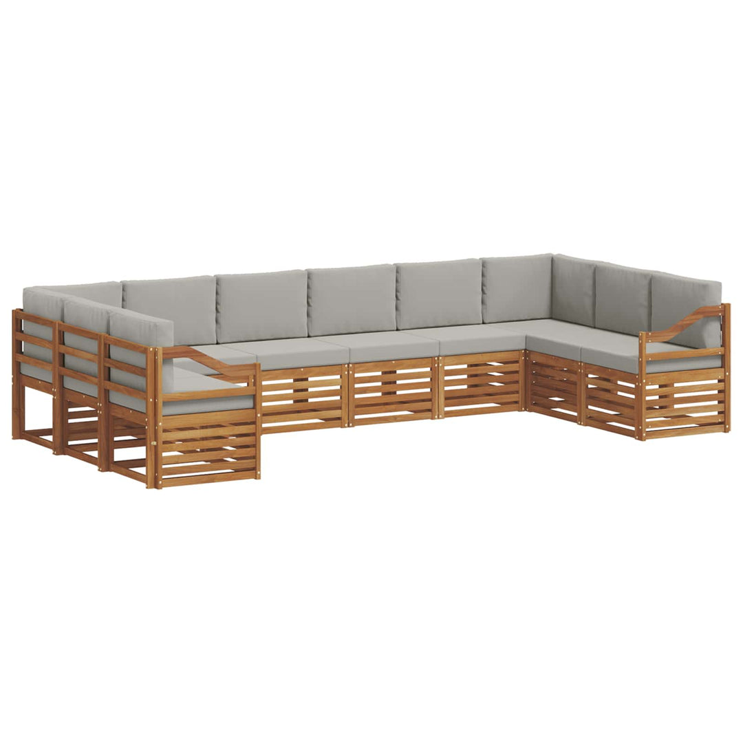Sektionalsofa sæt med pude 10 pcs Naturlig og Lys Grå