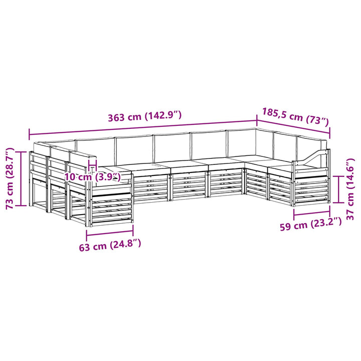Sektionalsofa sæt med pude 10 pcs Naturlig og Antracit