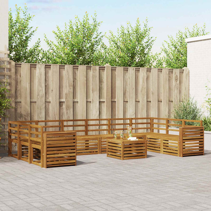 Udendørs sofagruppe 11 pcs Naturfarvet Massivt Akacietræ