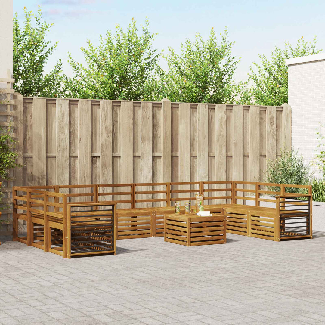 Sofasæt 11 pcs Naturfarvet Massivt Akacietræ