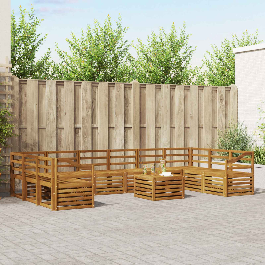 Udendørs sofagruppe 11 pcs Naturfarvet Massivt Akacietræ