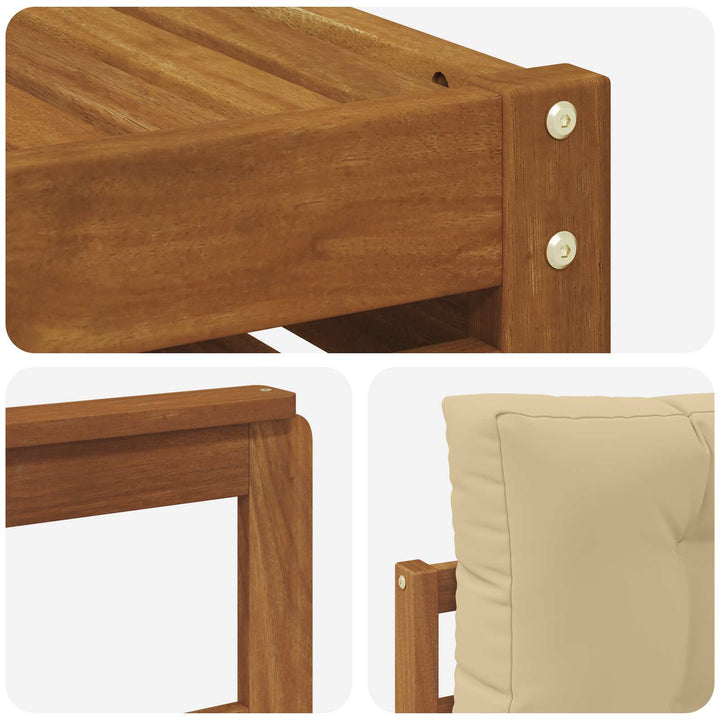 Udendørs sofagruppe med pude 5 pcs Naturlig og Beige