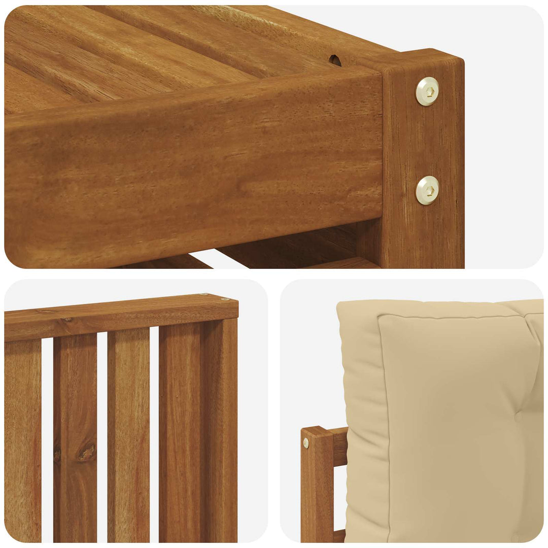 Udendørs sofagruppe med pude 5 pcs Naturlig og Beige
