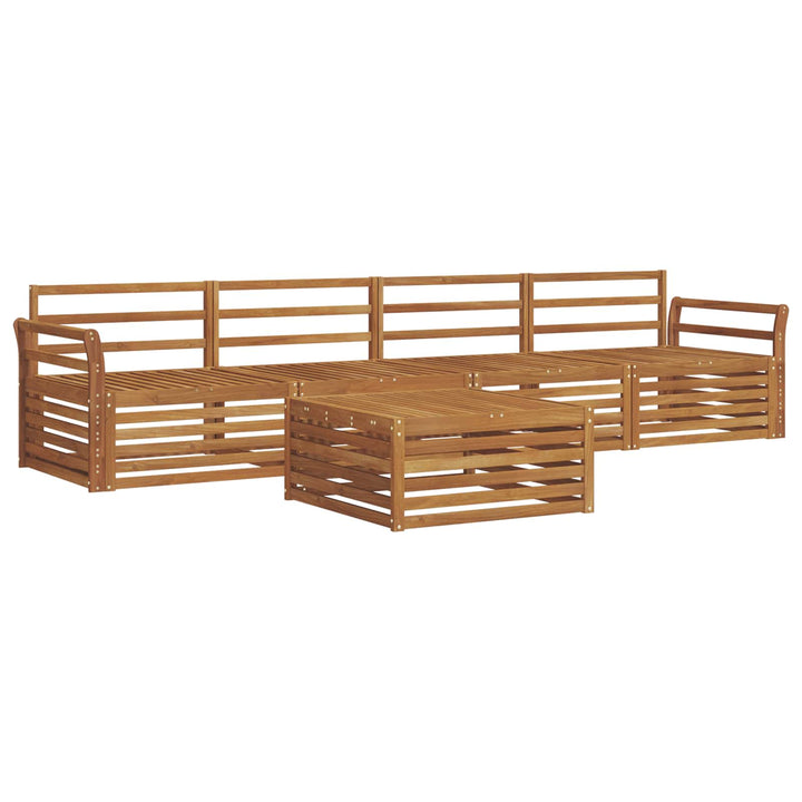 Udendørs sofagruppe 5 pcs Naturfarvet Massivt Akacietræ