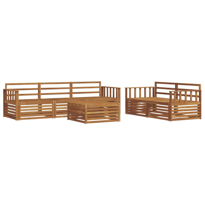 Udendørs sofagruppe 6 pcs Naturfarvet Massivt Akacietræ