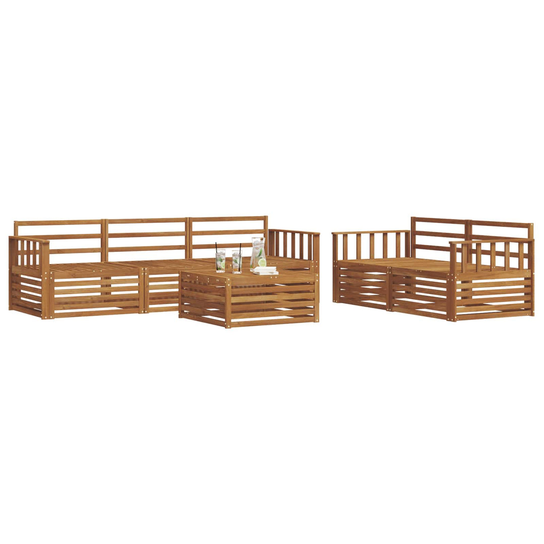 Udendørs sofagruppe 6 pcs Naturfarvet Massivt Akacietræ