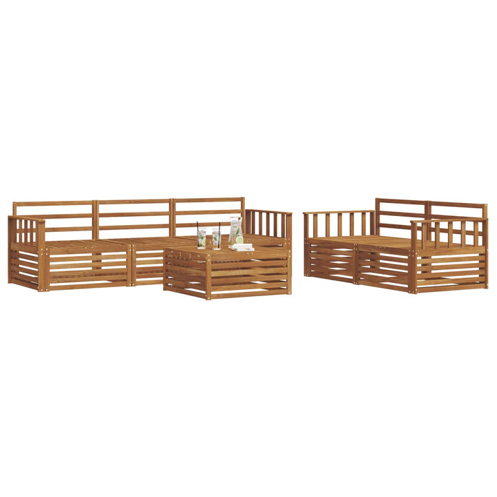 Udendørs sofagruppe 6 pcs Naturfarvet Massivt Akacietræ