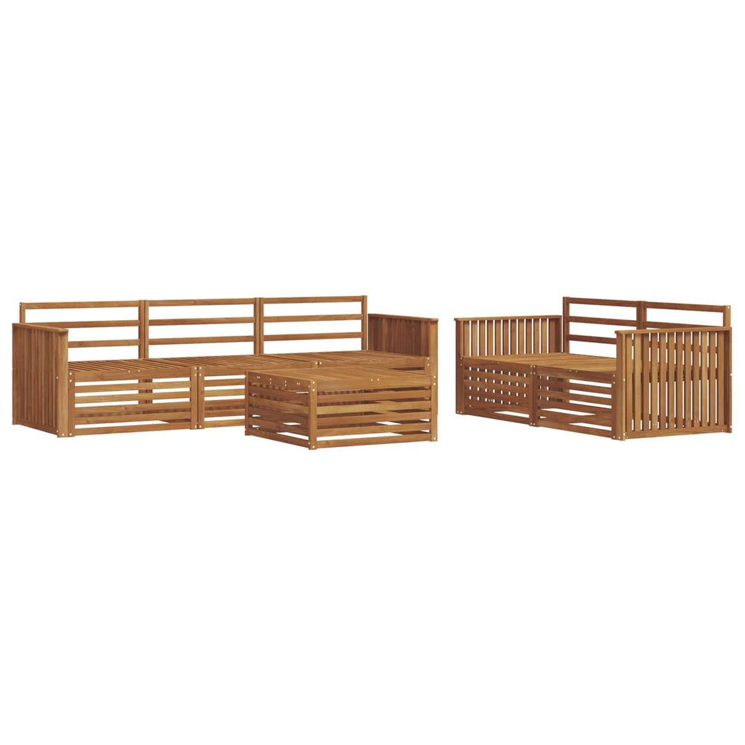 Udendørs sofagruppe 6 pcs Naturfarvet Massivt Akacietræ
