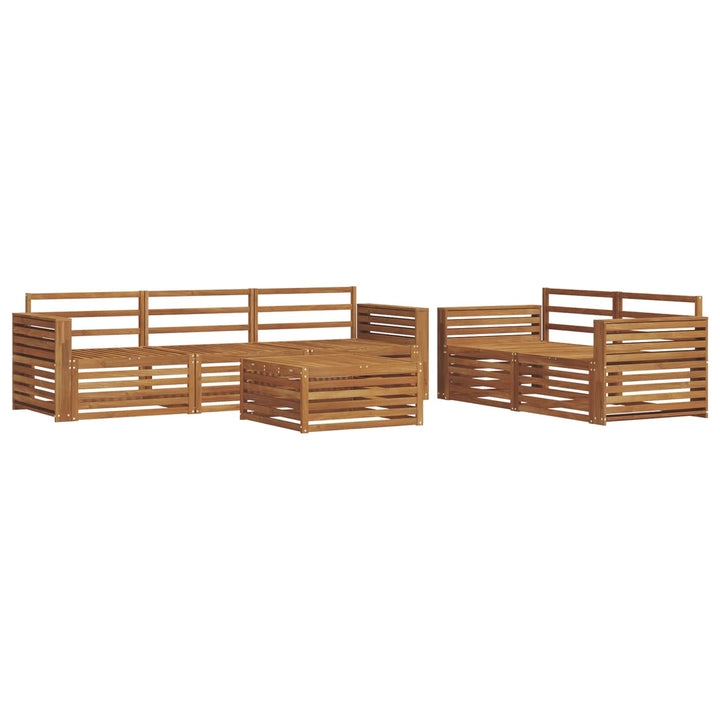 Udendørs sofagruppe 6 pcs Naturfarvet Massivt Akacietræ