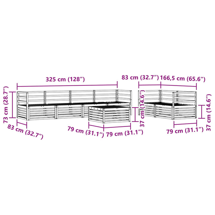 Udendørs sofagruppe 7 pcs Naturfarvet Massivt Akacietræ