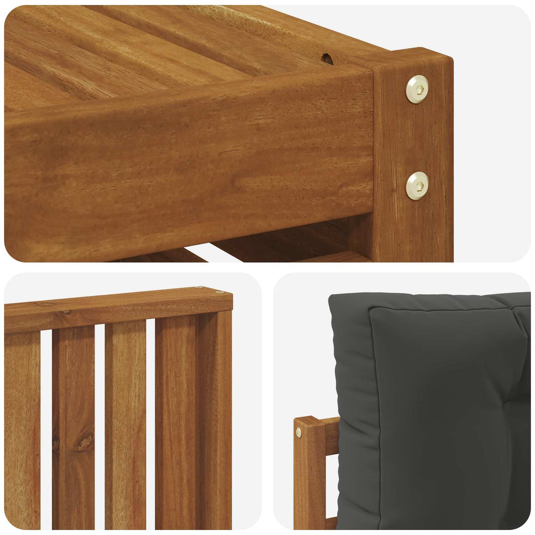 Udendørs sofagruppe med pude 7 pcs Naturlig og Antracit