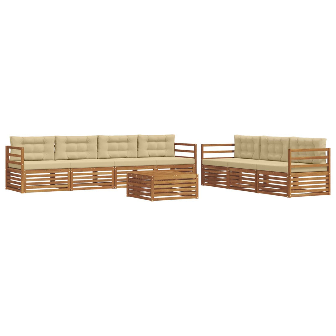 Udendørs sofagruppe med pude 8 pcs Naturlig og Beige