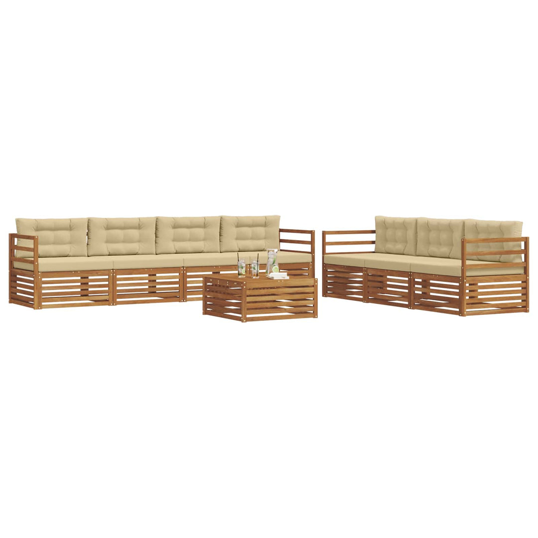 Udendørs sofagruppe med pude 8 pcs Naturlig og Beige