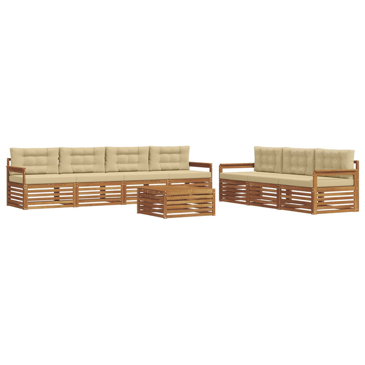 Udendørs sofagruppe med pude 8 pcs Naturlig og Beige