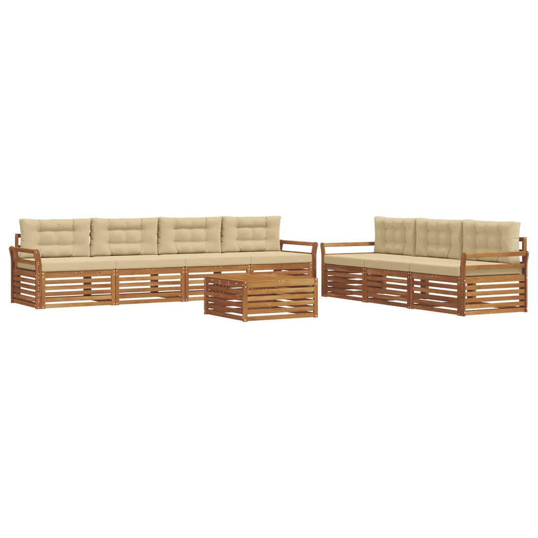 Udendørs sofagruppe med pude 8 pcs Naturlig og Beige