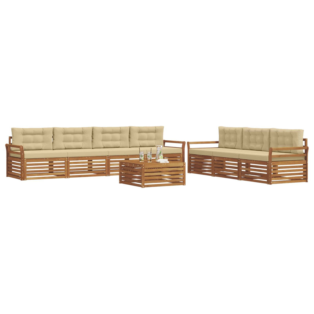 Udendørs sofagruppe med pude 8 pcs Naturlig og Beige