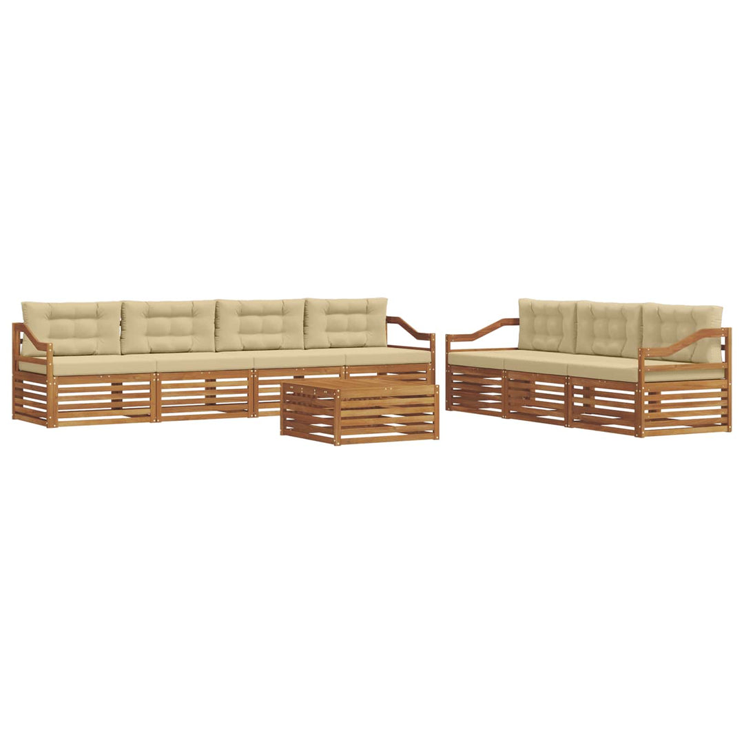 Udendørs sofagruppe med pude 8 pcs Naturlig og Beige