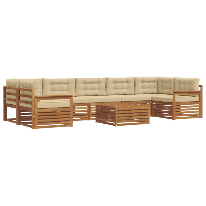 Udendørs sofagruppe med pude 8 pcs Naturlig og Beige