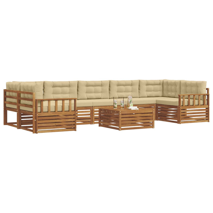 Udendørs sofagruppe med pude 8 pcs Naturlig og Beige
