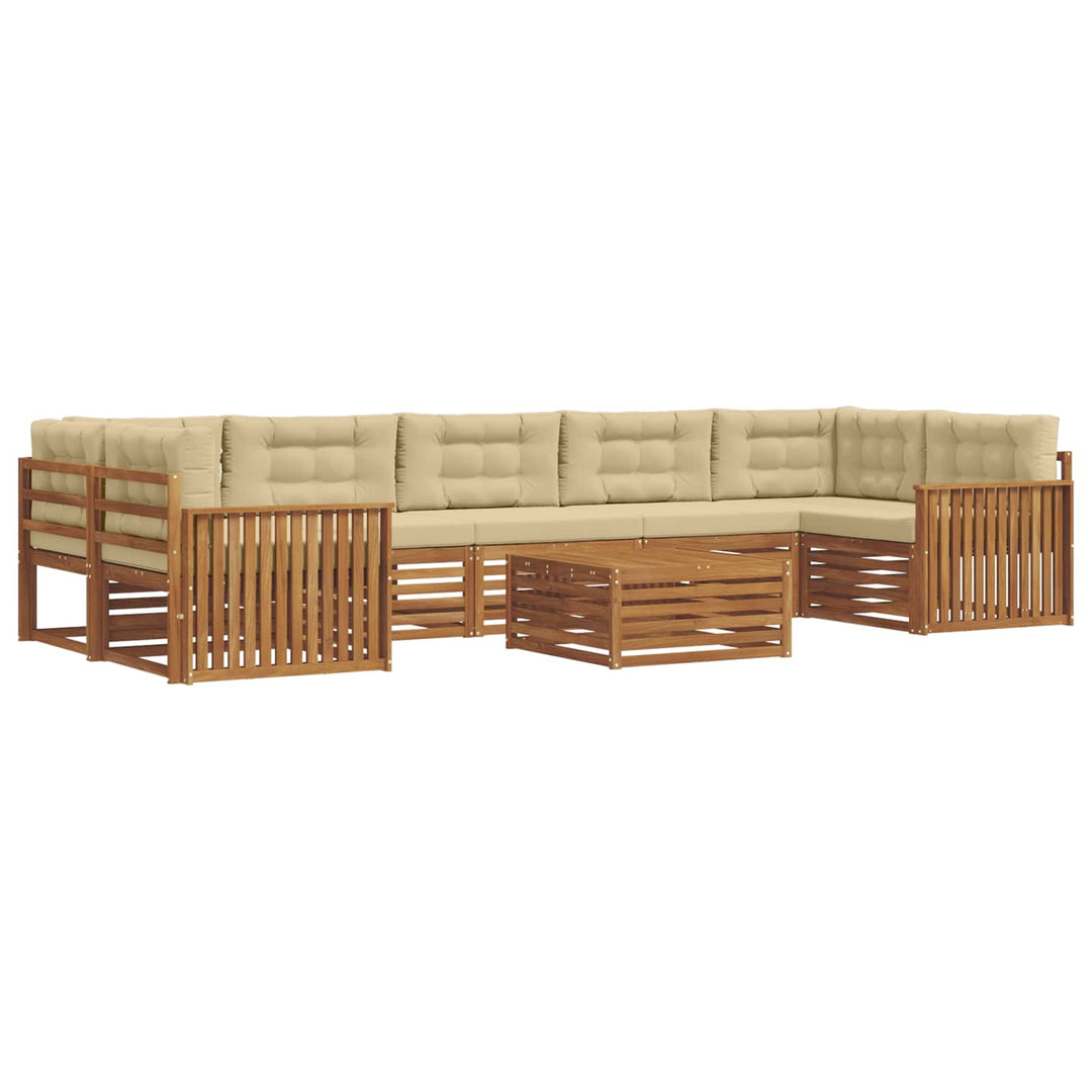 Udendørs sofagruppe med pude 8 pcs Naturlig og Beige