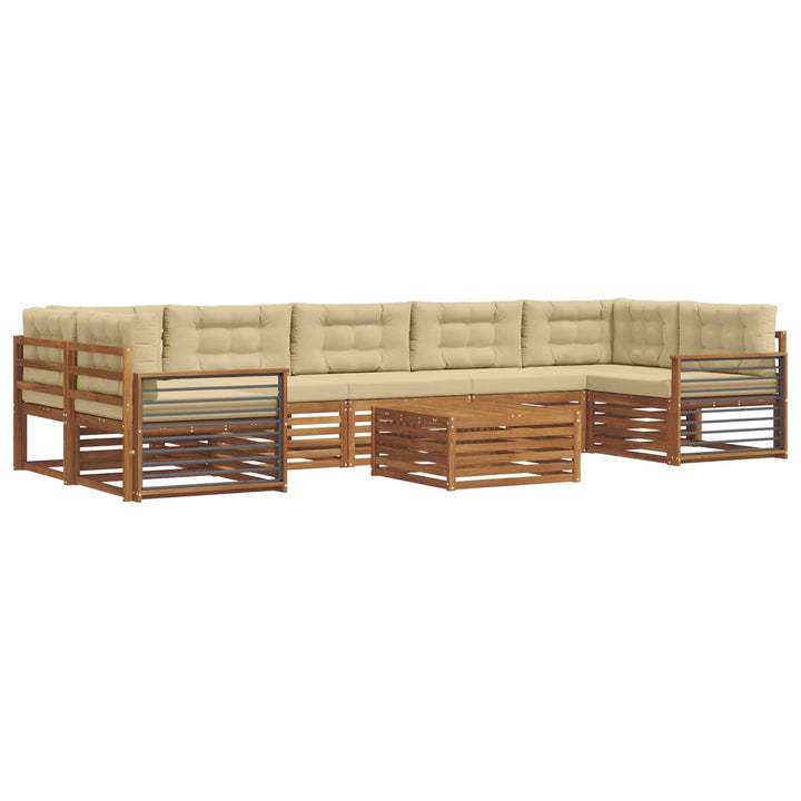 Udendørs sofagruppe med pude 8 pcs Naturlig og Beige