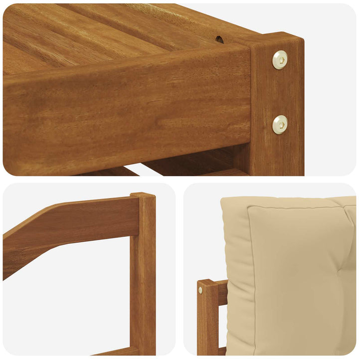 Udendørs sofagruppe med pude 9 pcs Naturlig og Beige