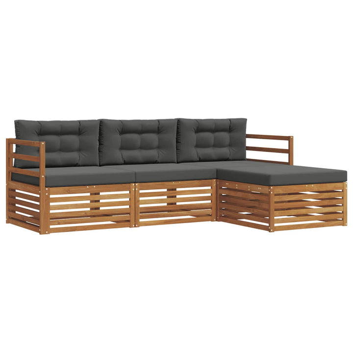 Udendørs sofagruppe Naturlig og Antracit 245,5 x 162,5 x 73 cm