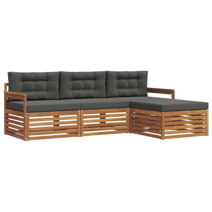 Udendørs sofagruppe Naturlig og Antracit 249,5 x 162,5 x 73 cm