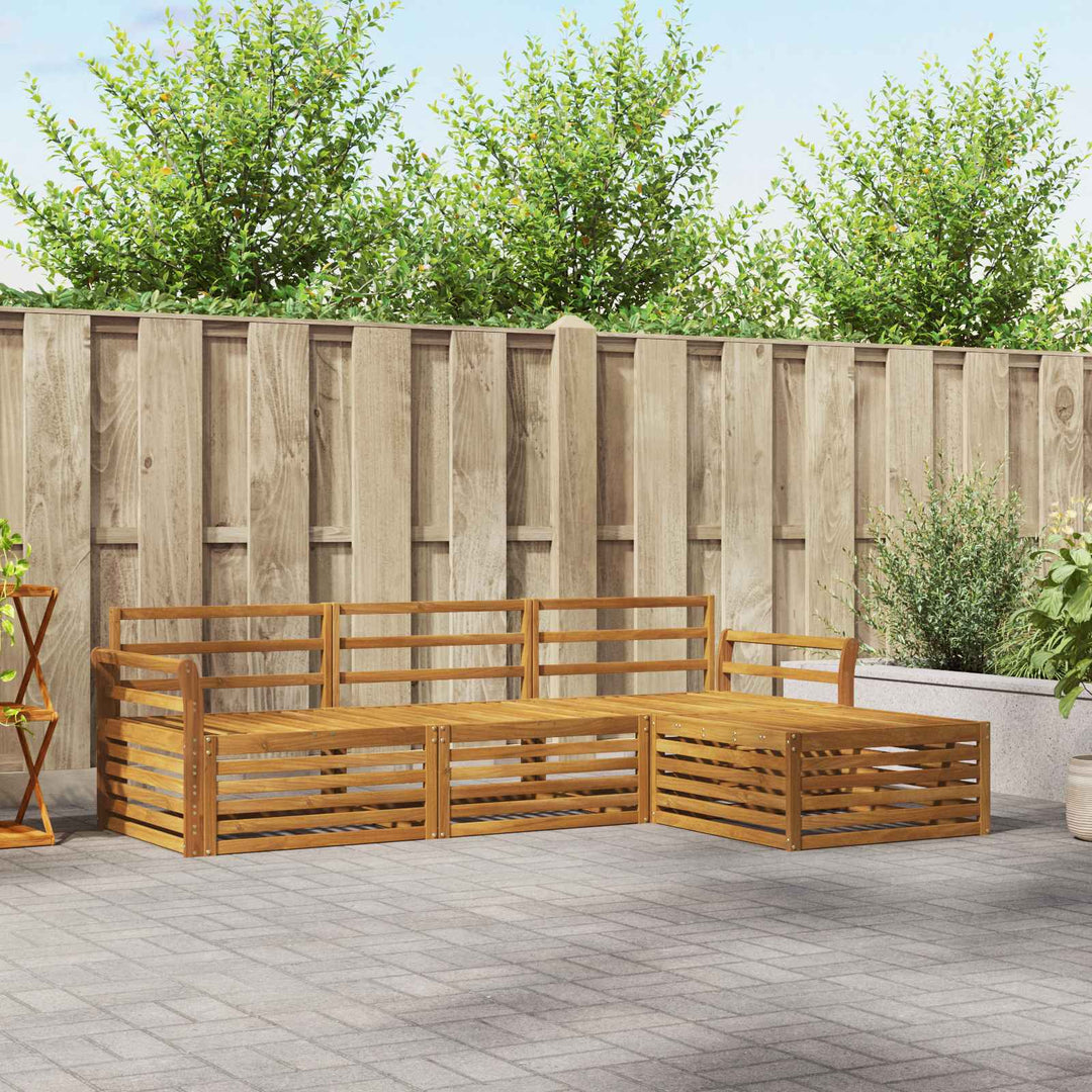Udendørs sofagruppe Naturfarvet 254 x 162,5 x 73 cm