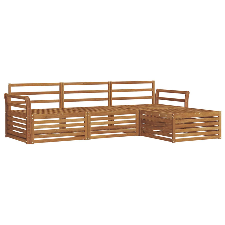 Udendørs sofagruppe Naturfarvet 254 x 162,5 x 73 cm