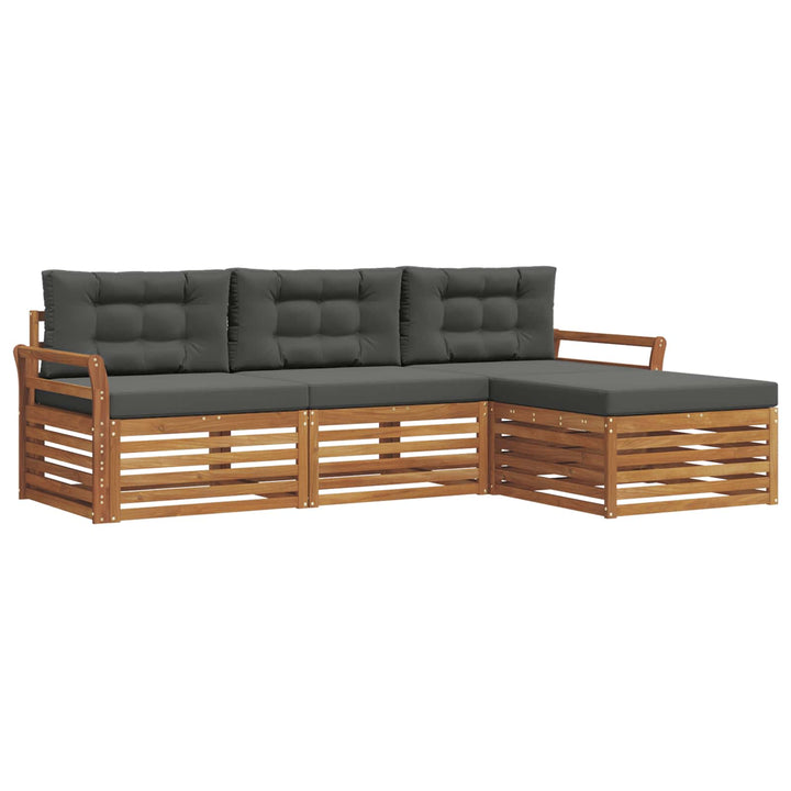 Udendørs sofagruppe Naturlig og Antracit 254 x 162,5 x 73 cm