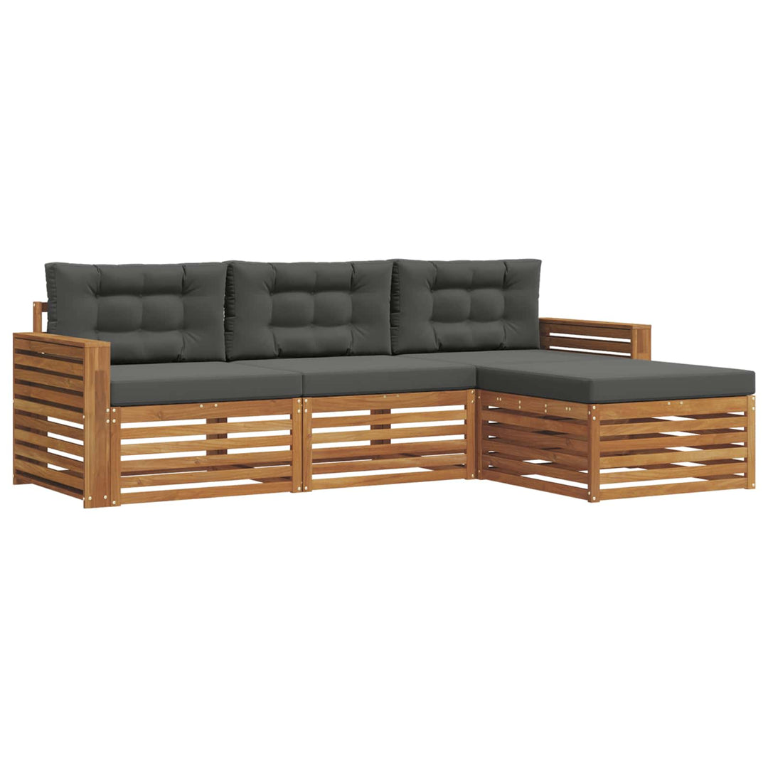 Udendørs sofagruppe Naturlig og Antracit 257,5 x 162,5 x 73 cm