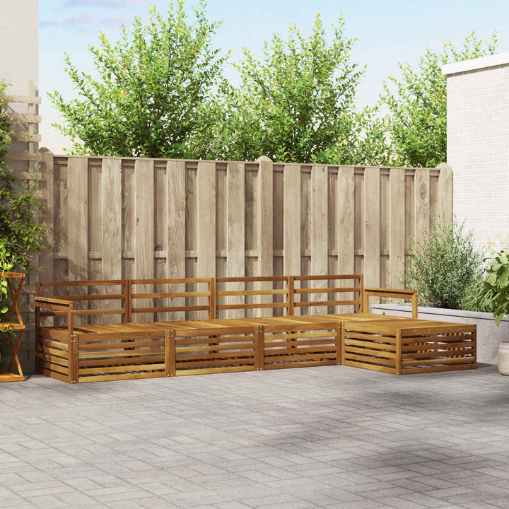 Udendørs sofagruppe 5 pcs Naturfarvet