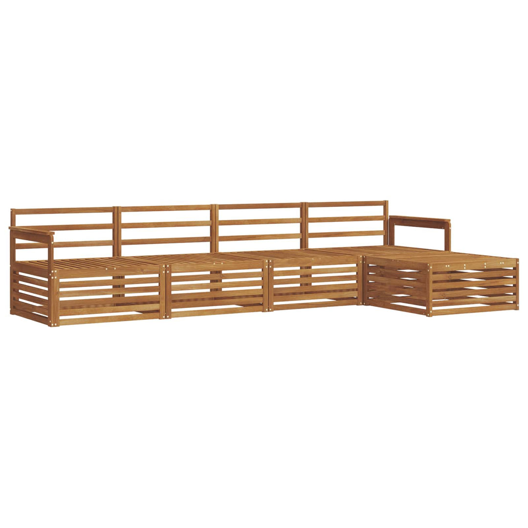 Udendørs sofagruppe 5 pcs Naturfarvet