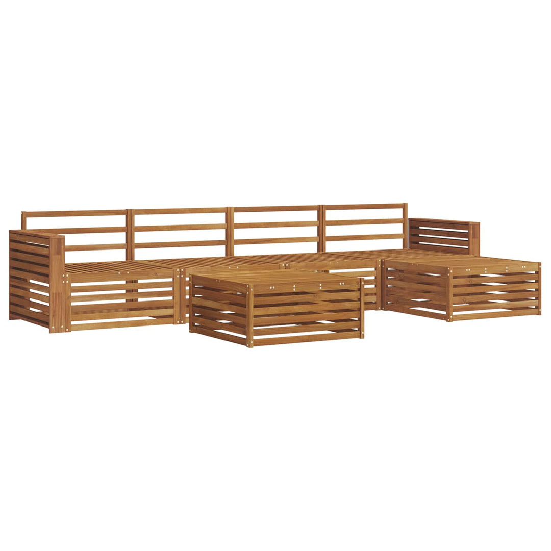 Udendørs sofagruppe 6 pcs Naturfarvet Massivt Akacietræ