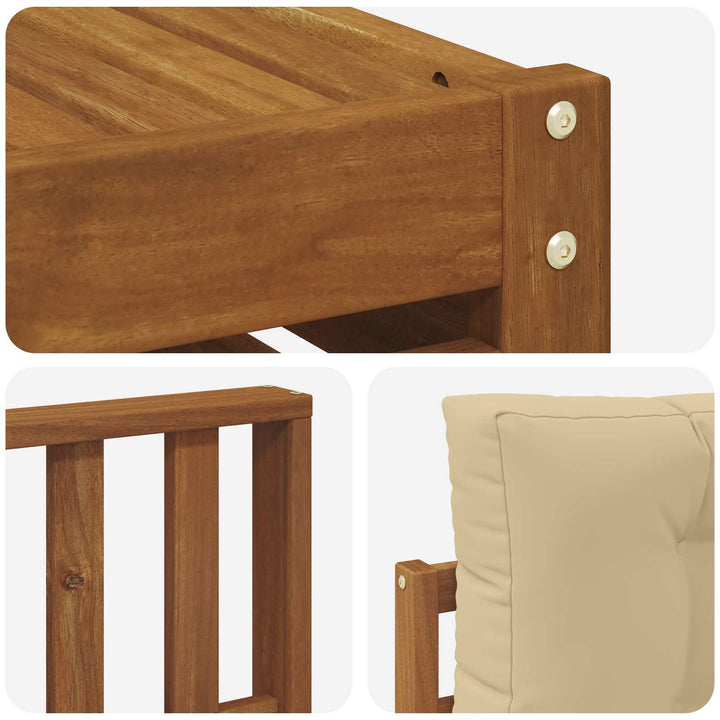 Udendørs sofagruppe med pude 5 pcs Naturlig og Beige
