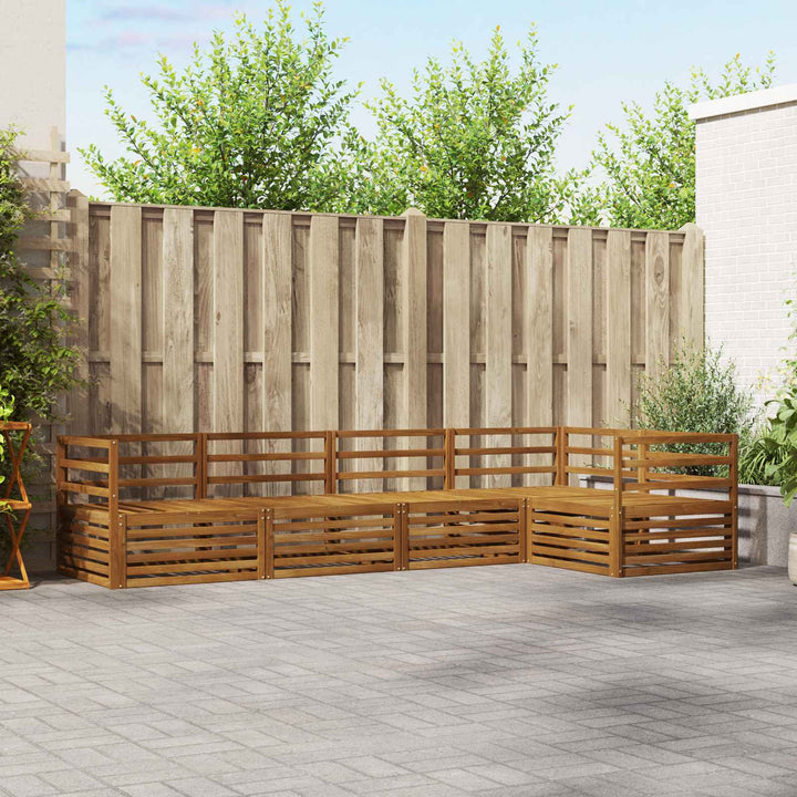 Udendørs sofagruppe 5 pcs Naturfarvet