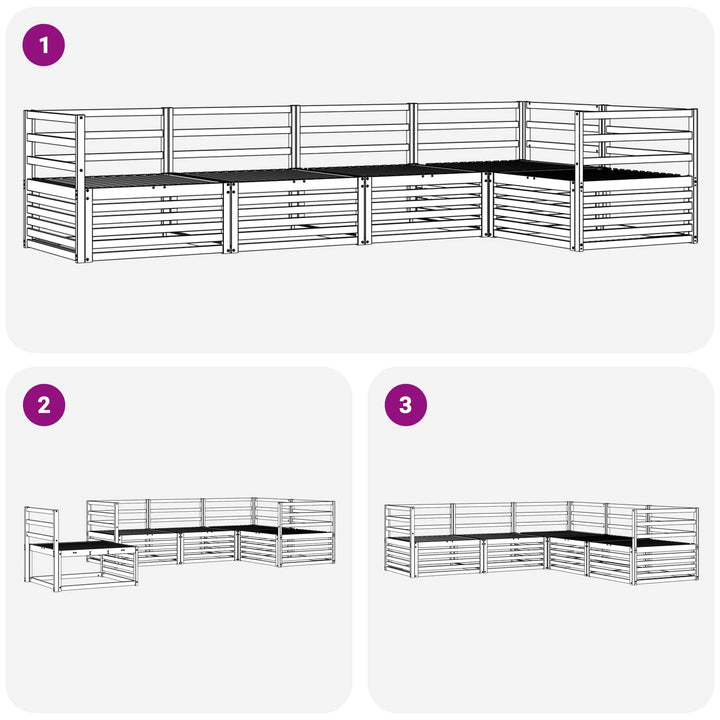 Udendørs sofagruppe 5 pcs Naturfarvet