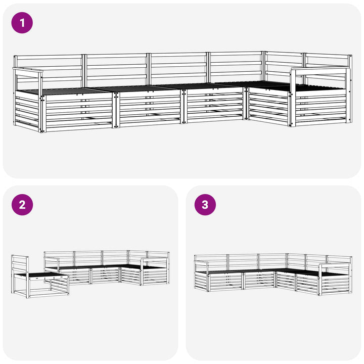Udendørs sofagruppe 5 pcs Naturfarvet