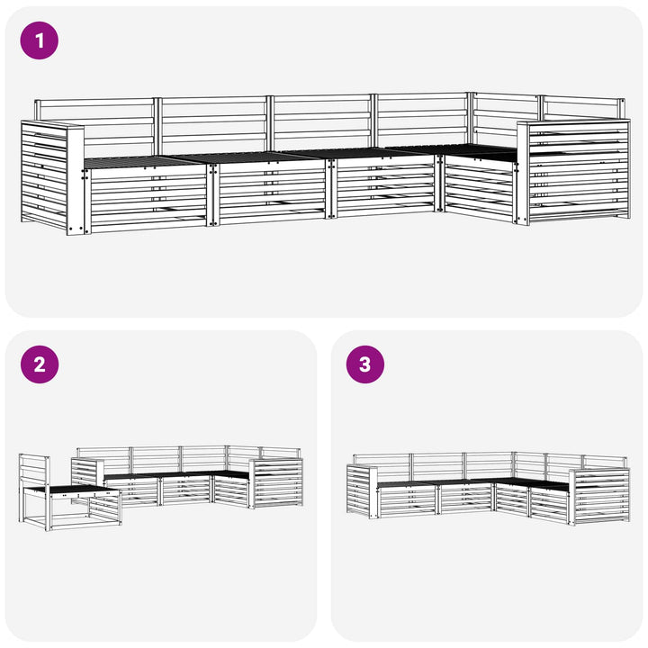 Udendørs sofagruppe 5 pcs Naturfarvet