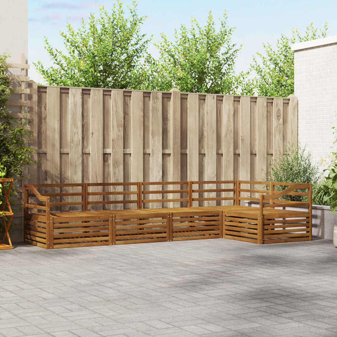 Udendørs sofagruppe 5 pcs Naturfarvet