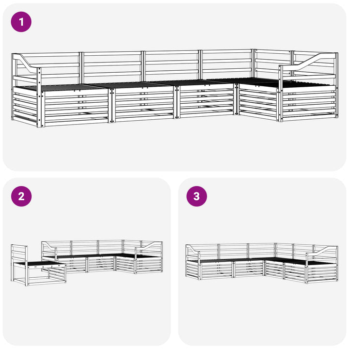 Udendørs sofagruppe 5 pcs Naturfarvet