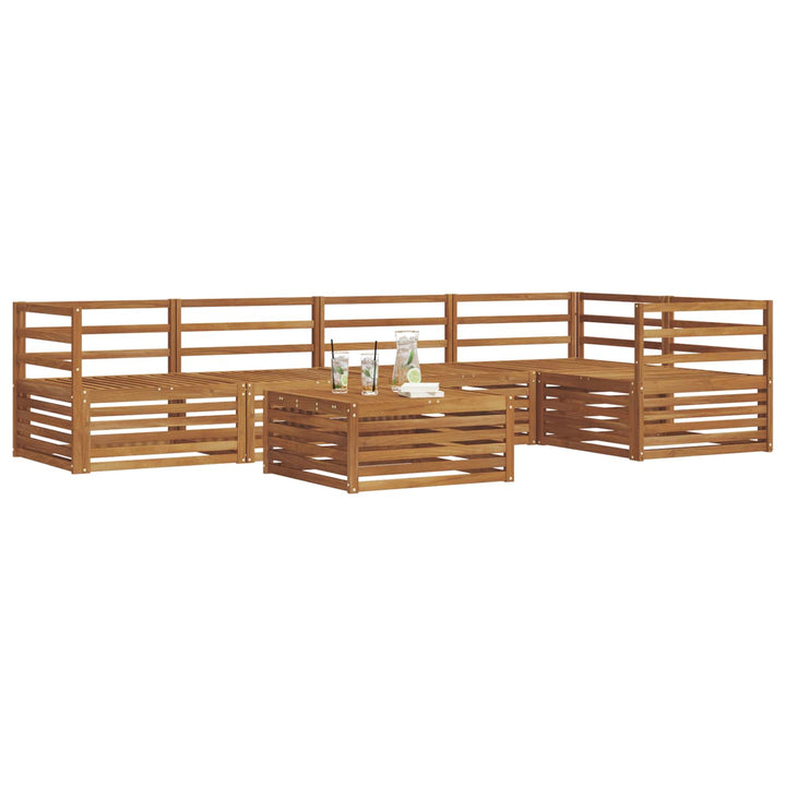 Udendørs sofagruppe 6 pcs Naturfarvet