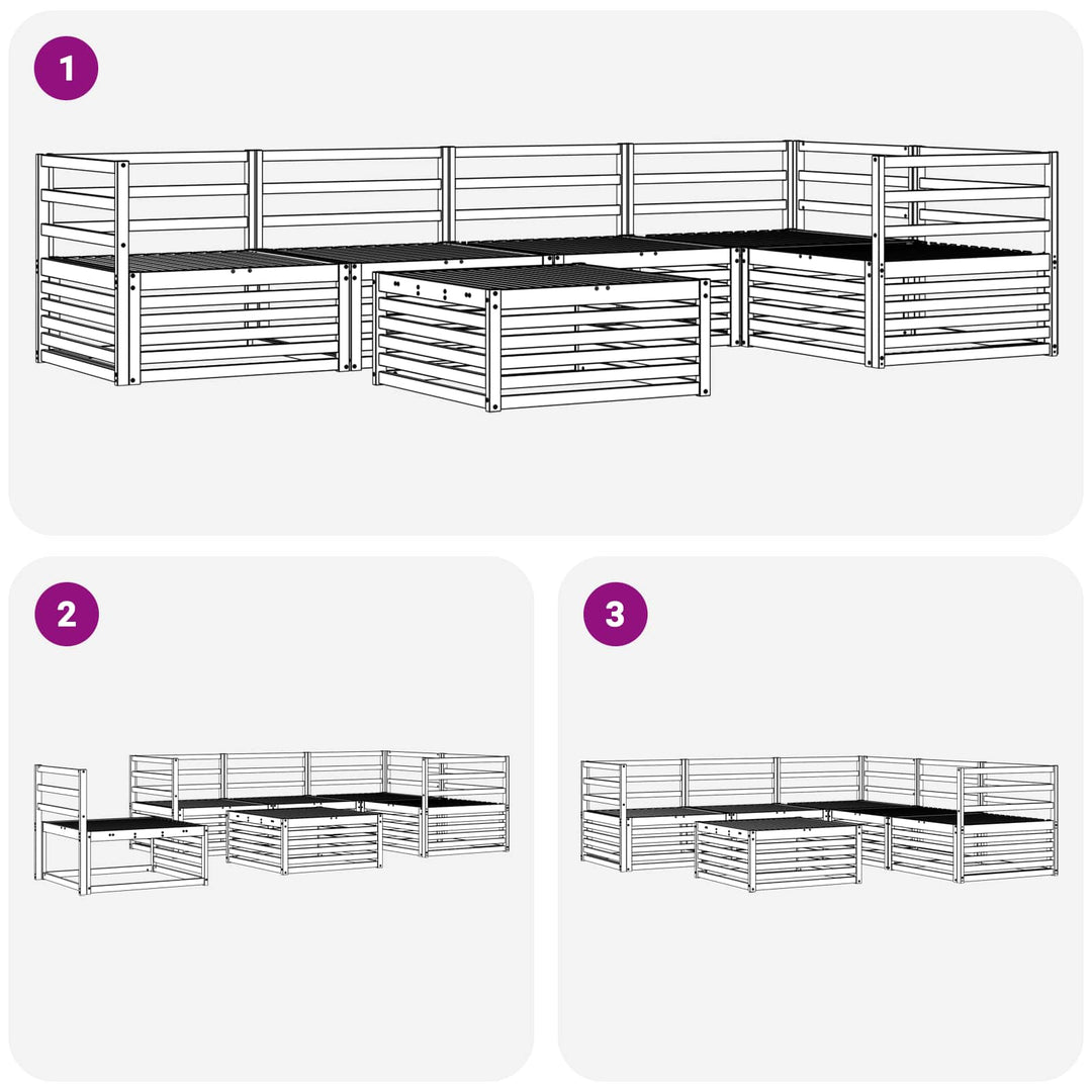 Udendørs sofagruppe 6 pcs Naturfarvet